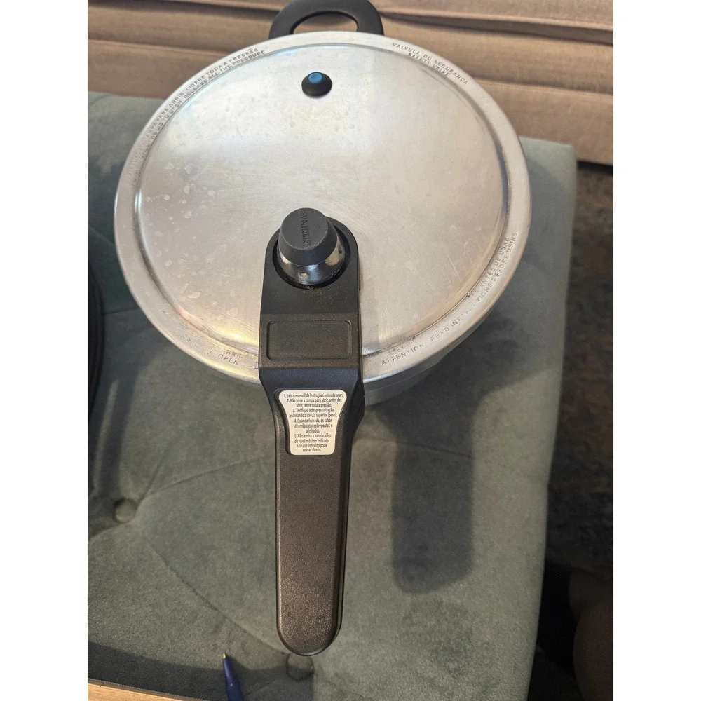 Nigro Aluminio Ltda Pressure Cooker Made in Brazil Aluminum with Black Handle